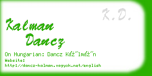 kalman dancz business card